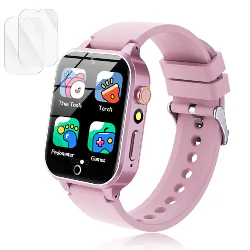 Luyiilo pink kids game watch with touch screen