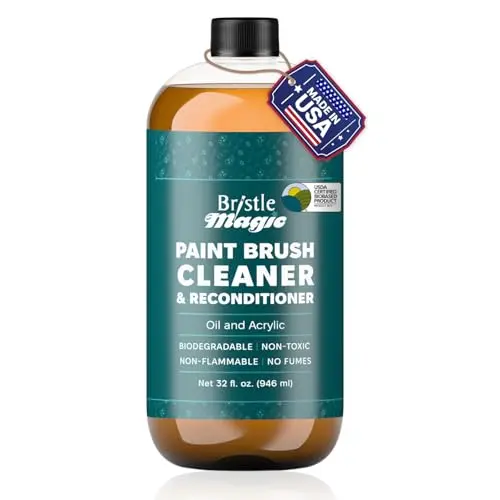 Bristle Magic Oil Paint Brush Cleaner and Restorer liquid bottle