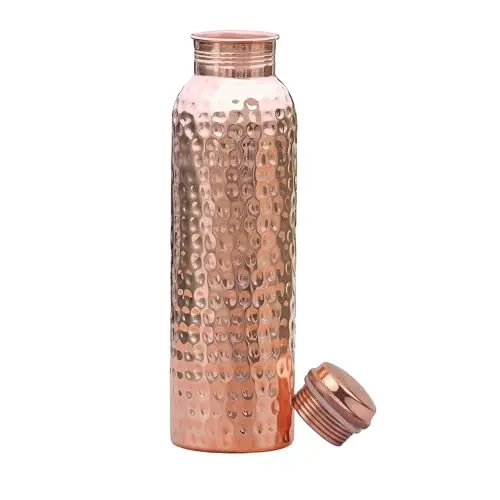 HOMEZY 34oz handmade hammered copper water bottle