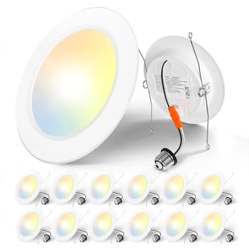 Amico flat LED retrofit can light with E26 base for old housings
