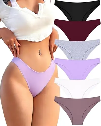 Finetoo cotton low rise bikini cheeky underwear for women
