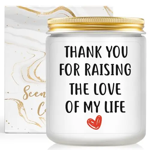 A white jar candle with a heartfelt message that reveals a second, hidden note as it burns.