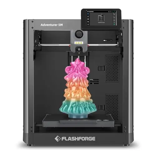 FLASHFORGE Adventurer 5M black 3D printer with dual-sided PEI plate