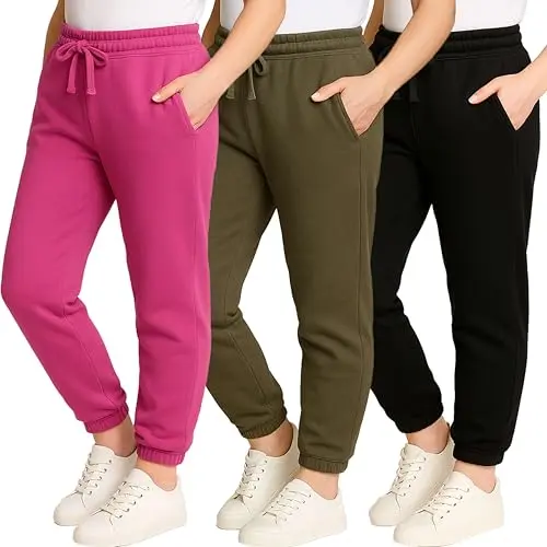 Real Essentials Girls Active Fleece Joggers set