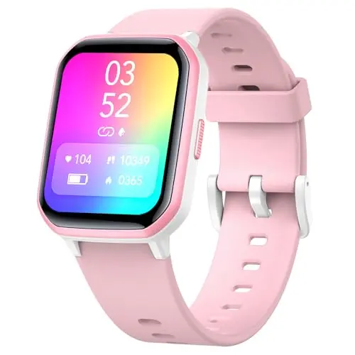 Slothcloud pink fitness tracker watch for kids on wrist