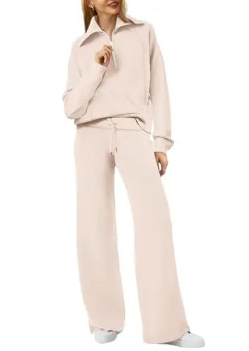 XIEERDUO Women's Oversized Sweatsuit Set in Apricot