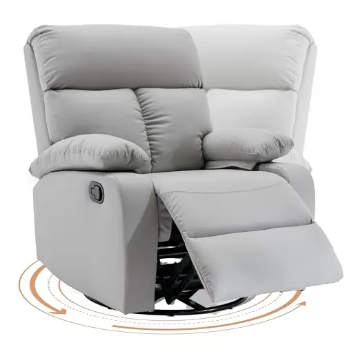 hzlagm light grey swivel rocker recliner chair for small spaces