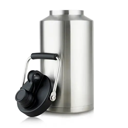 Alathote one gallon insulated stainless steel water jug with handle in stainless steel color