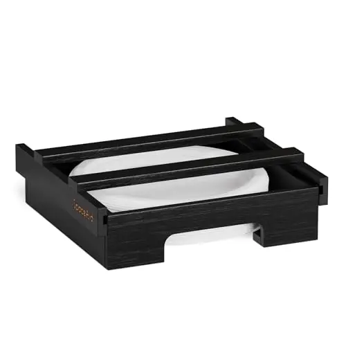 SpaceAid 10-inch black paper plate dispenser with under-cabinet mounting
