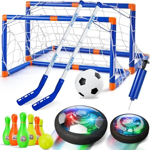 Nazano hover soccer ball set with LED lights and goals