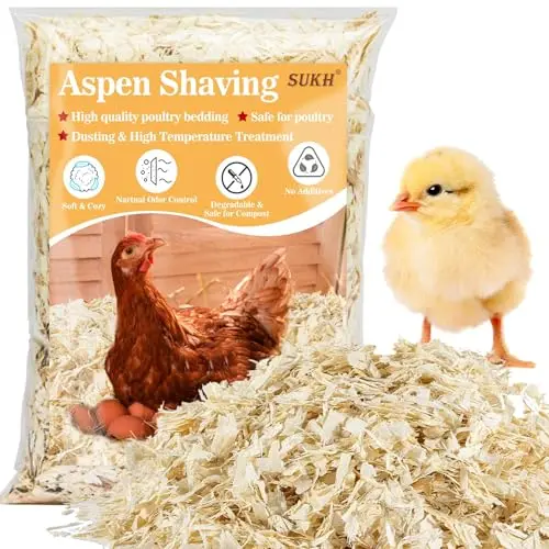 SUKH natural aspen wood shavings for chicken coops and brooders