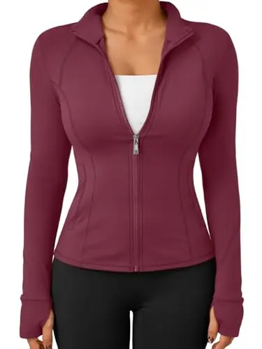 Trendy Queen Lightweight Zip Up Jacket in red