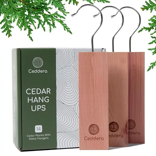 Ceddera cedar hang up blocks on a closet rod