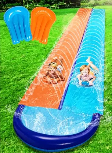 Sloosh 32.5ft extra long double lane water slide