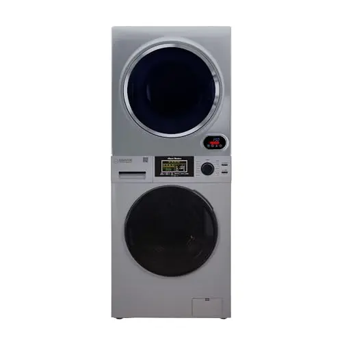 Equator premium stackable washer and vented digital dryer in silver