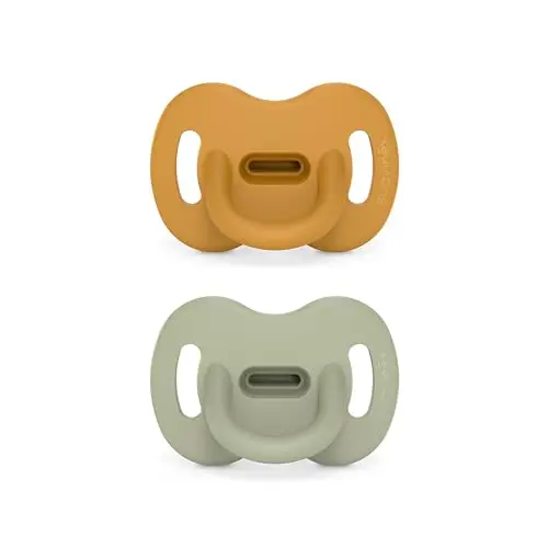 Suavinex Color Essence SX PRO silicone baby pacifier in mustard and green