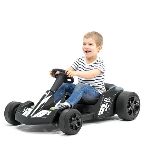 ReadyGO 12V black battery-powered go kart for young children