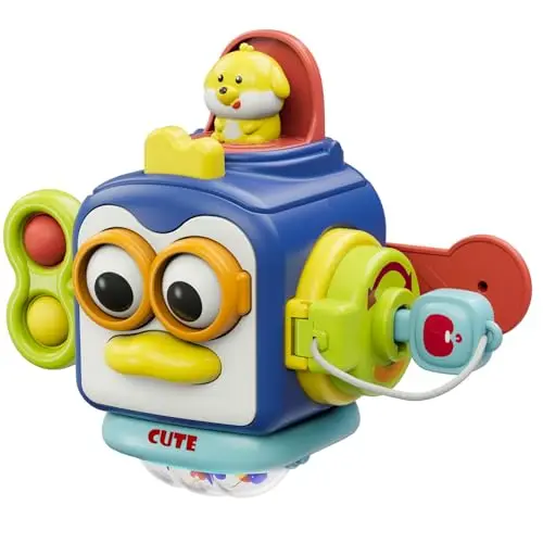 OSIMILY Montessori busy cube with simulated faucet, buckle, and plug
