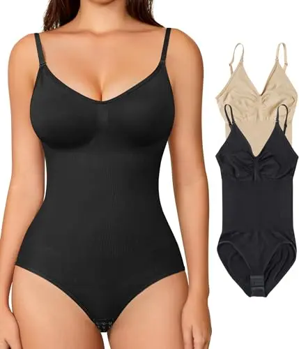 Brabic bodysuit shapewear in black and beige for extra small/small sizes