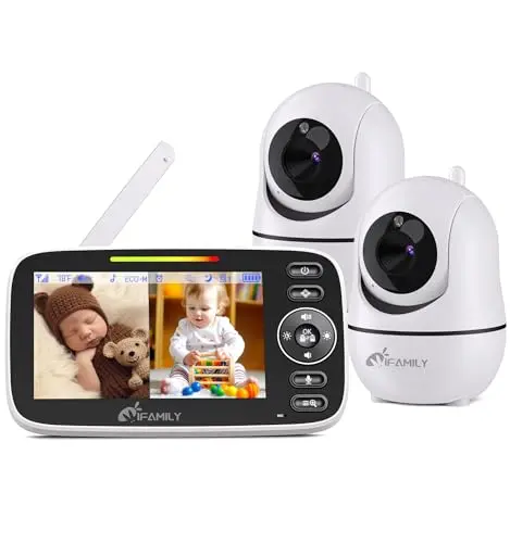 iFamily split-screen baby monitor with two cameras
