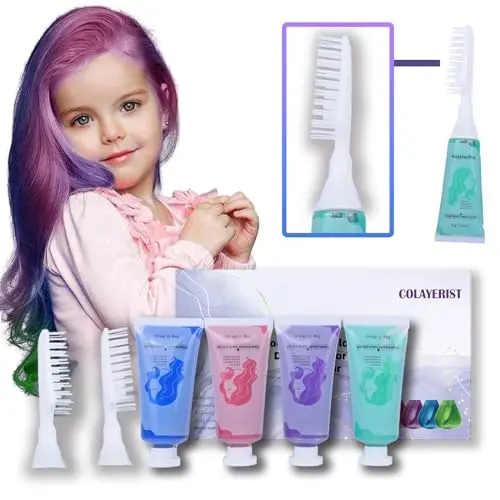 COLAYERIST 4-pack temporary hair color wax in green, blue, pink, and purple tubes
