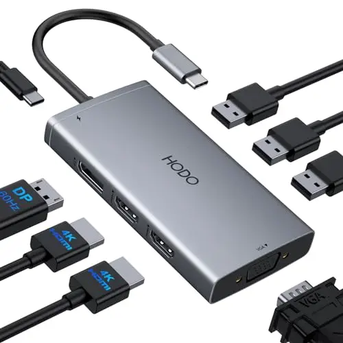 HODO 8-in-1 USB-C docking station with multiple video outputs