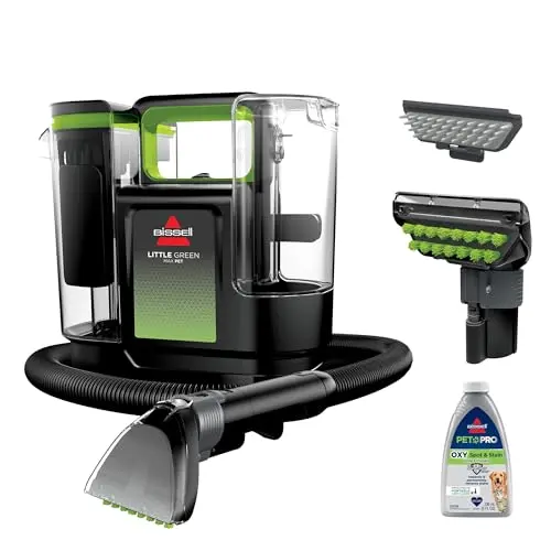 BISSELL Little Green Max Pet portable deep cleaner with pet hair removal tool.