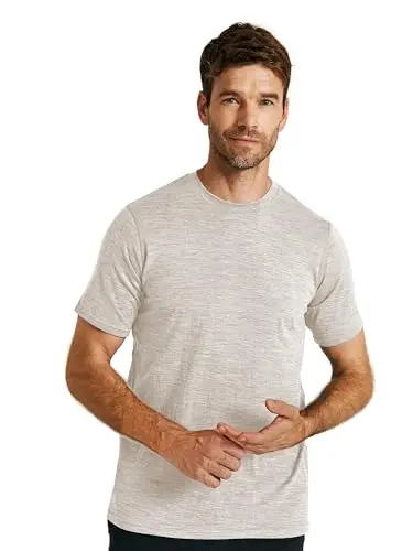 ZSOSBA METARINO men's athletic merino wool blend t-shirt in light grey