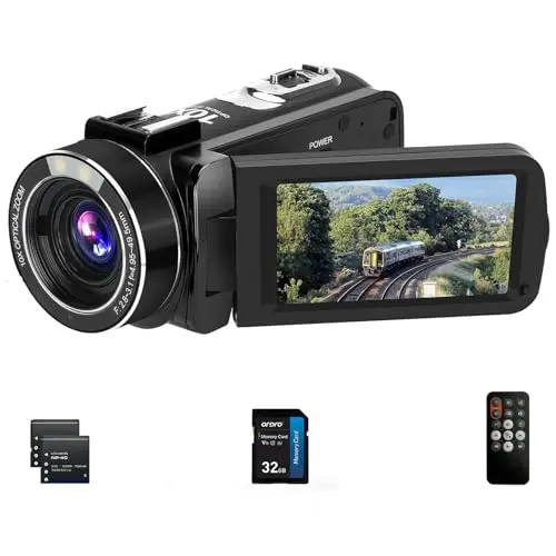 ORDRO 4K Video Camera Camcorder with 10X Optical Zoom