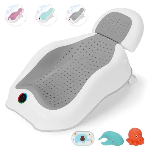 babove foldable baby bath support seat with temperature gauge