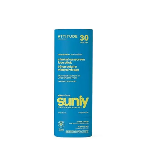 ATTITUDE plastic-free mineral sunscreen stick for kids.