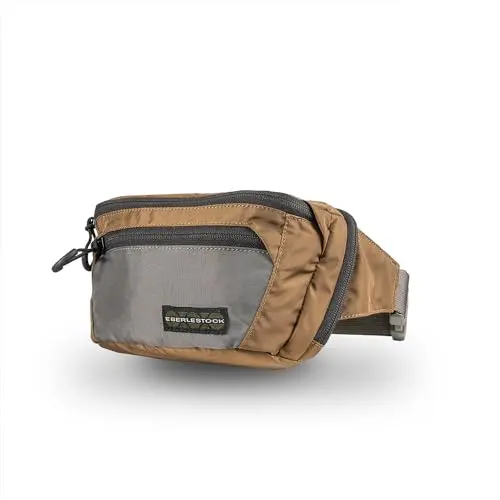 Eberlestock Bando Bag tactical fanny pack in coyote brown, showing its structured pockets.