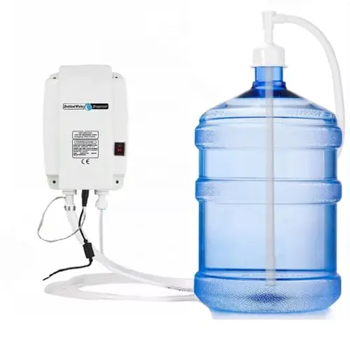 Yeehemes white electric water pump dispenser system with hoses for 5-gallon bottles