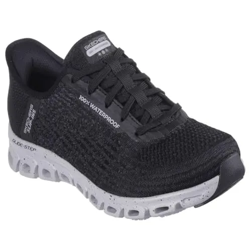 Skechers Sport Women's Waterproof Glide Step Rainy Day Sneaker in black/grey