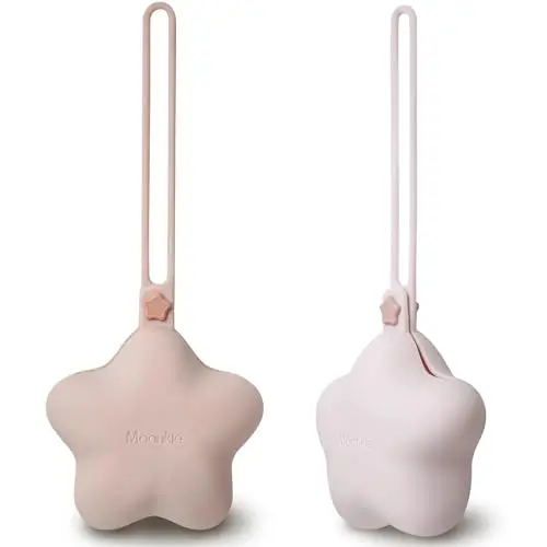 Moonkie Silicone Pacifier Holder Case showing two units in a color option
