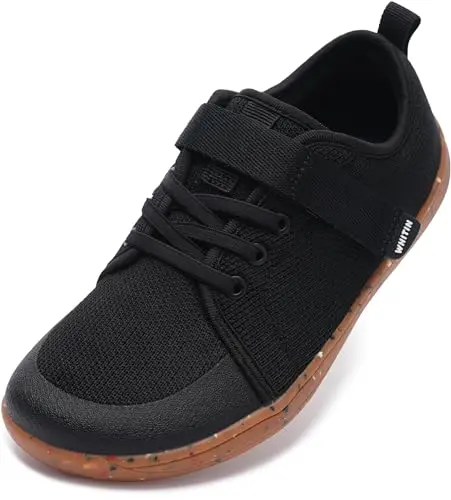 WHITIN kids minimalist sneakers with a wide toe box and hook-and-loop strap