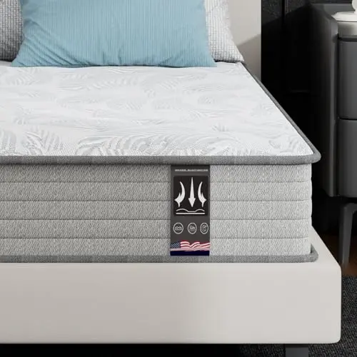 MSJh 12 inch hybrid full mattress with memory foam and pocket springs.
