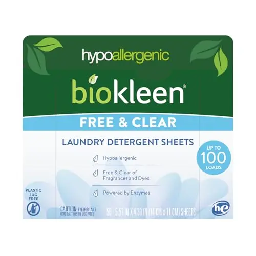 Biokleen Laundry Detergent Sheets in recyclable packaging