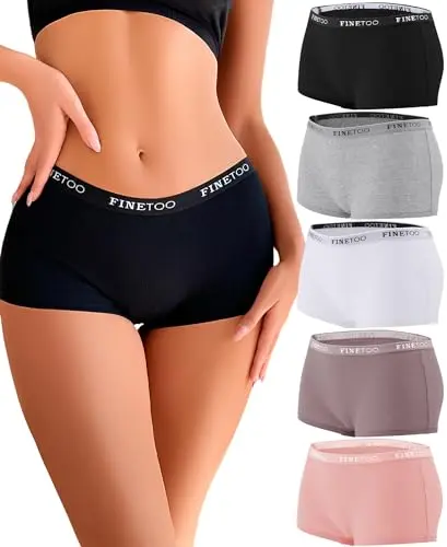 Finetoo boyshort cotton underwear for women