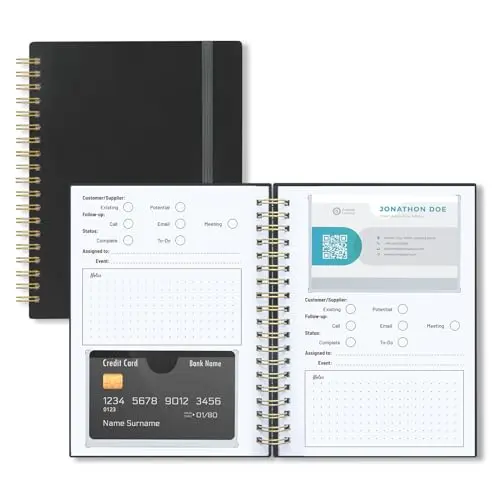 OneSky CARD101 black plastic business card organizer book