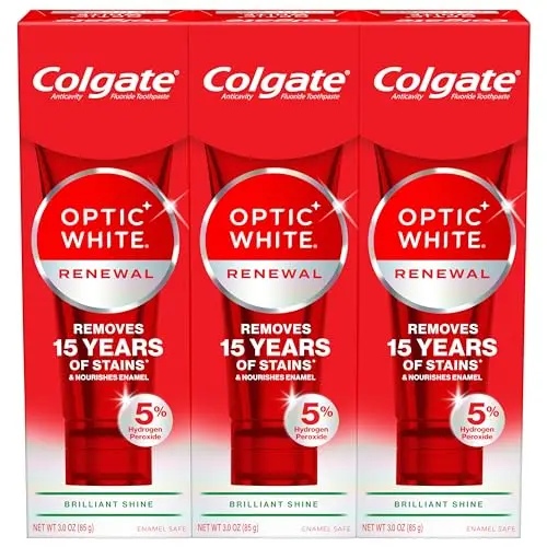 Colgate Optic White Renewal Teeth Whitening Toothpaste tubes