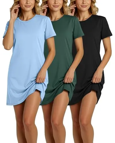 Real Essentials Cotton Short Sleeve Nightgown for women