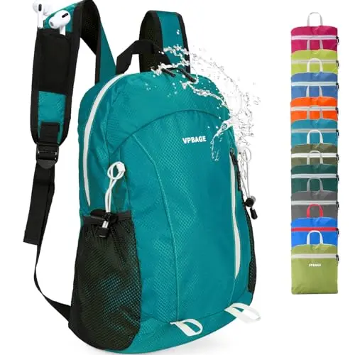 VPBAGE 15L Water-resistant Hiking Daypack with tool loops