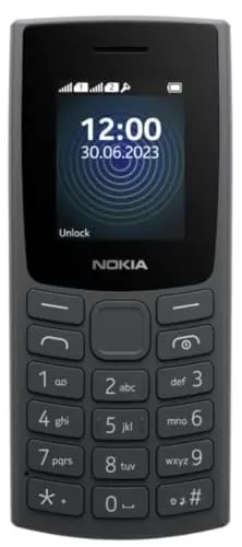 Nokia 105 4G basic phone in charcoal with large buttons