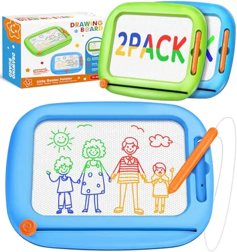 Officygnet two-pack magnetic drawing boards with colorful zones