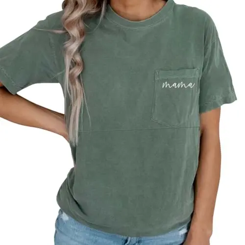 Comfort Colors distressed nursing t-shirt with visible zippers and pocket