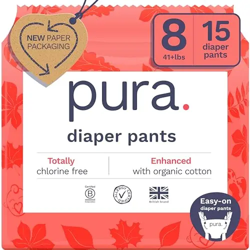 Pura Hypoallergenic Pull-Up Diaper Pants, Size 8