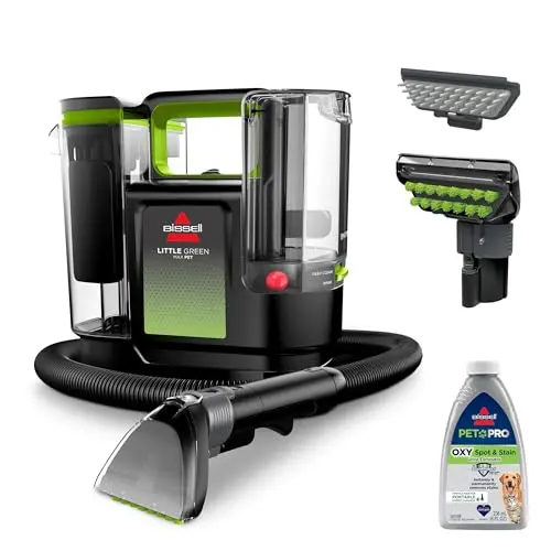 BISSELL Little Green Max Pet SmartMix portable carpet cleaner with SmartMix technology.