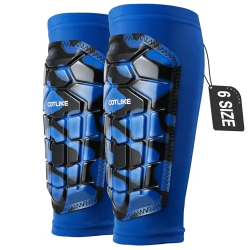 COTLIKE compression sleeve shin guards with honeycomb pads for kids