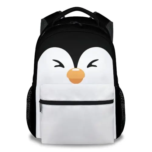 UNIKITTY Penguin-themed kids backpack with soft shell and adjustable straps